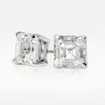 5.01 and 5.05 Carat Pair of G color Square Emerald Cut Shape Diamond Studs GIA - picture thumb 1