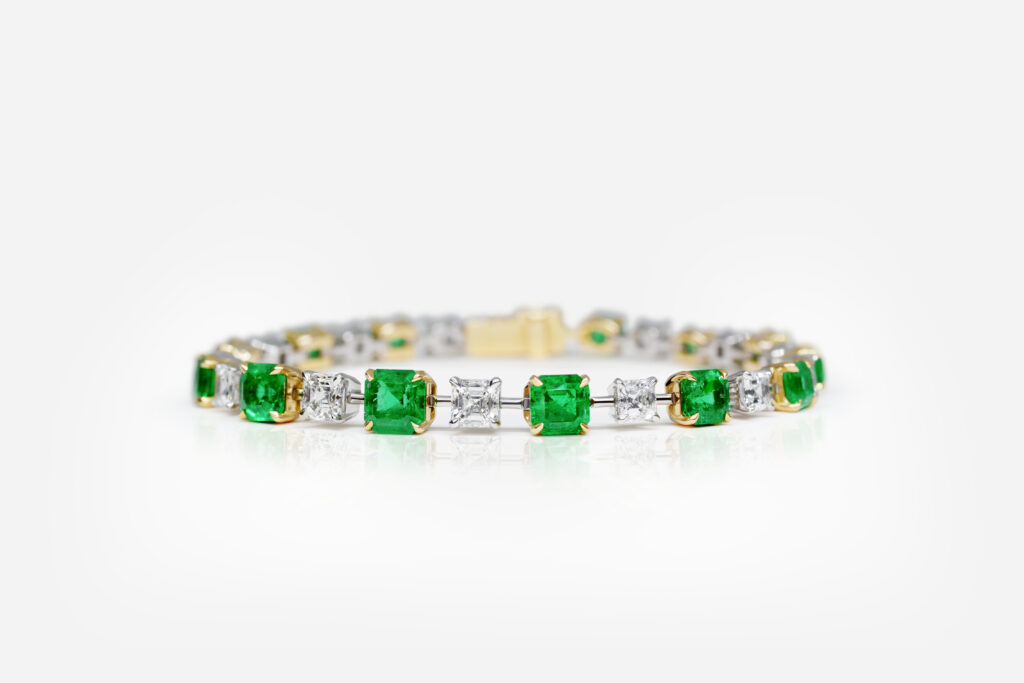 Asher Cut Emerald Diamond Bracelet