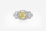 2.02 carat Fancy Yellow Cushion Shape Diamond Ring HRD - thumb picture 1