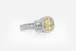 2.02 carat Fancy Yellow Cushion Shape Diamond Ring HRD - picture thumb 1