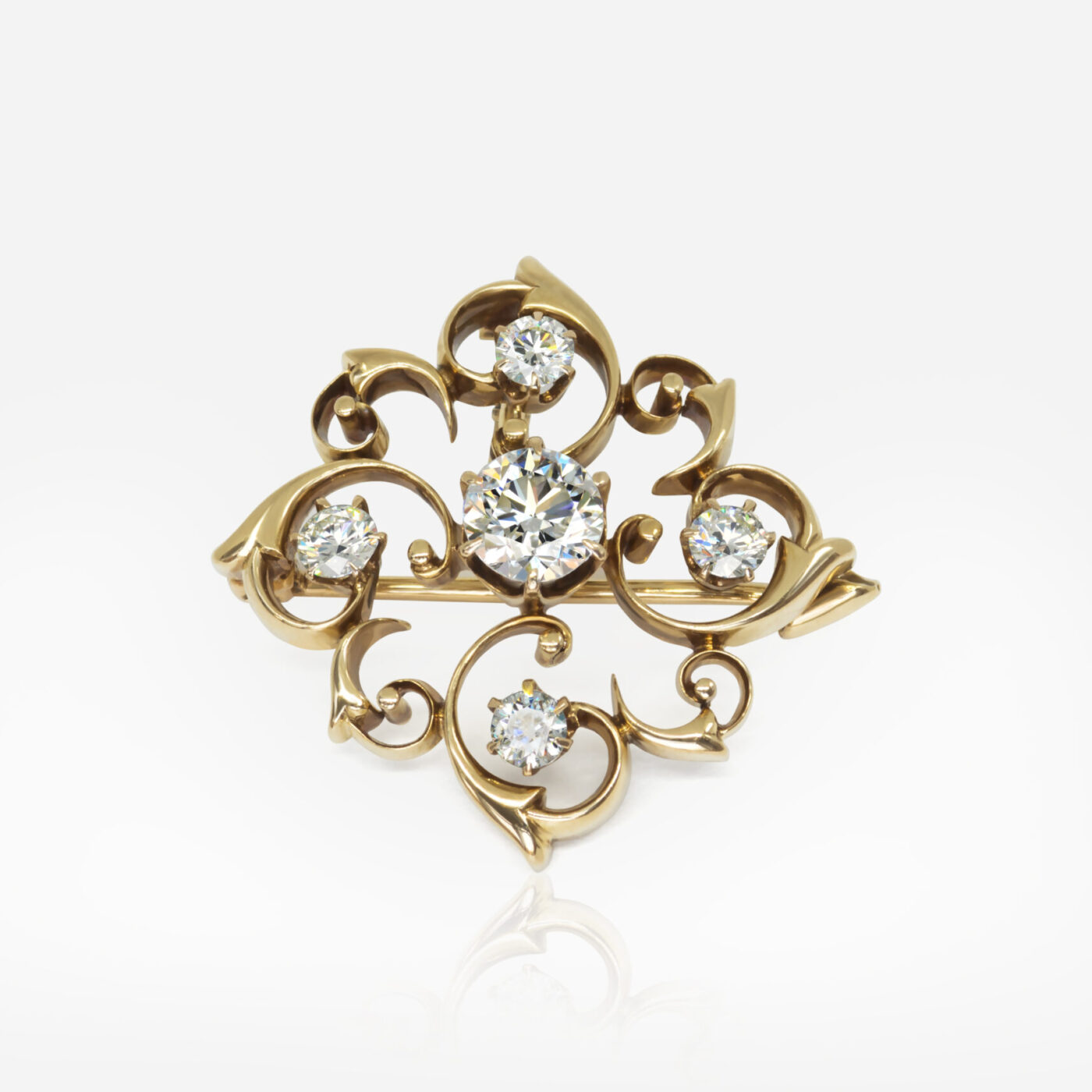 6.25 g 18k Gold and 1 ct Diamond Brooch - picture 1