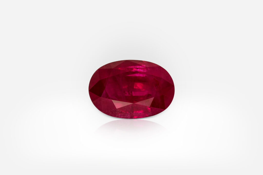 5.01 carat Vivid red Oval Shape Burma Ruby GRS