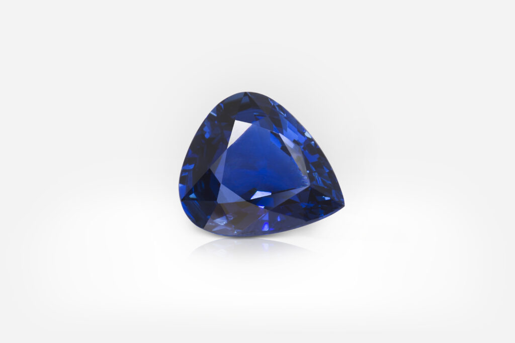 6.35 carat Vivid to Deep Blue Pear Shape Sri Lanka Sapphire GRS