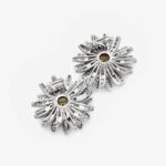 Vintage Maino Two-Tone Floral Diamond Clips - picture thumb 1