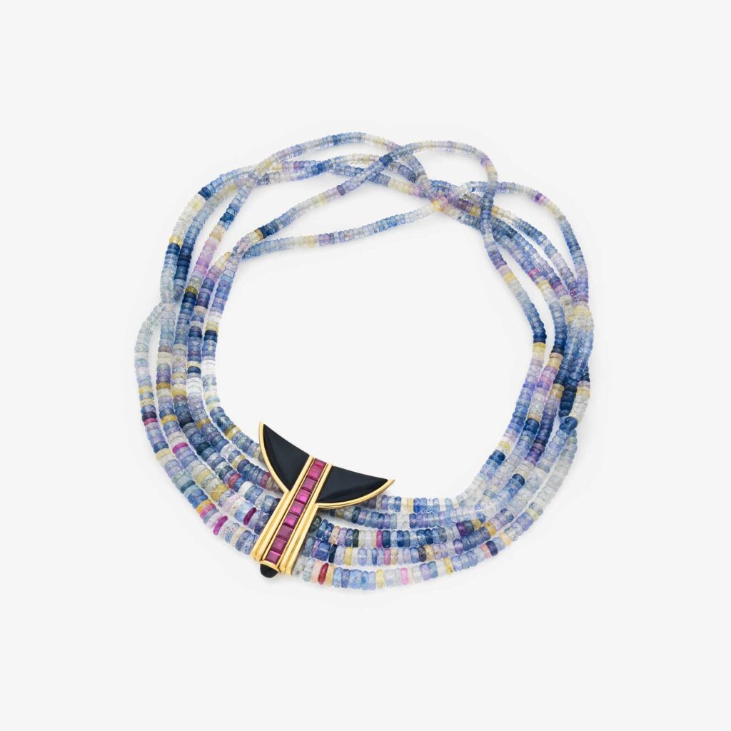 Benoit de Gorski Rainbow Sapphire Strand Necklace