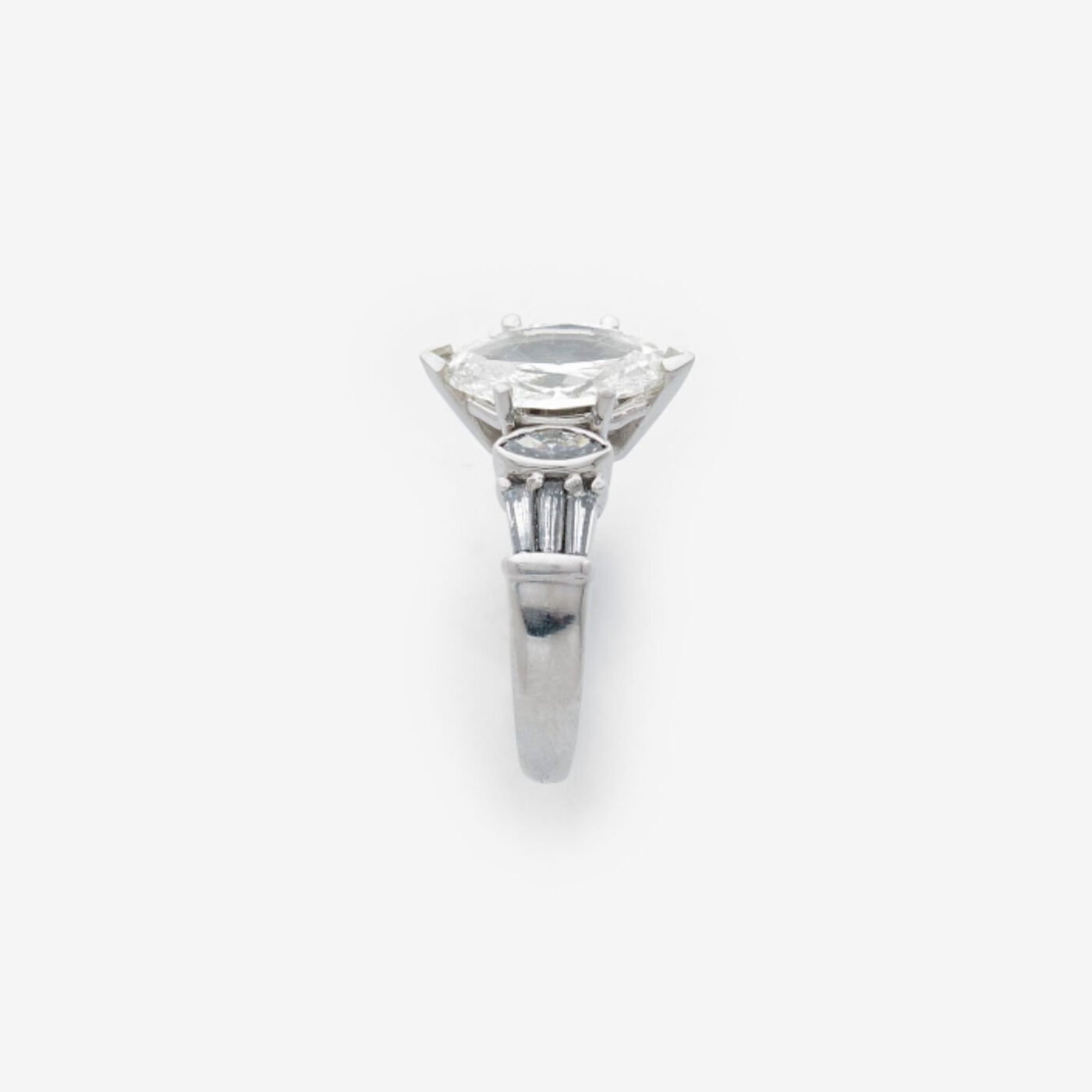 18K White Gold Marquise Diamond Ring 2.40ct Vintage - picture 1