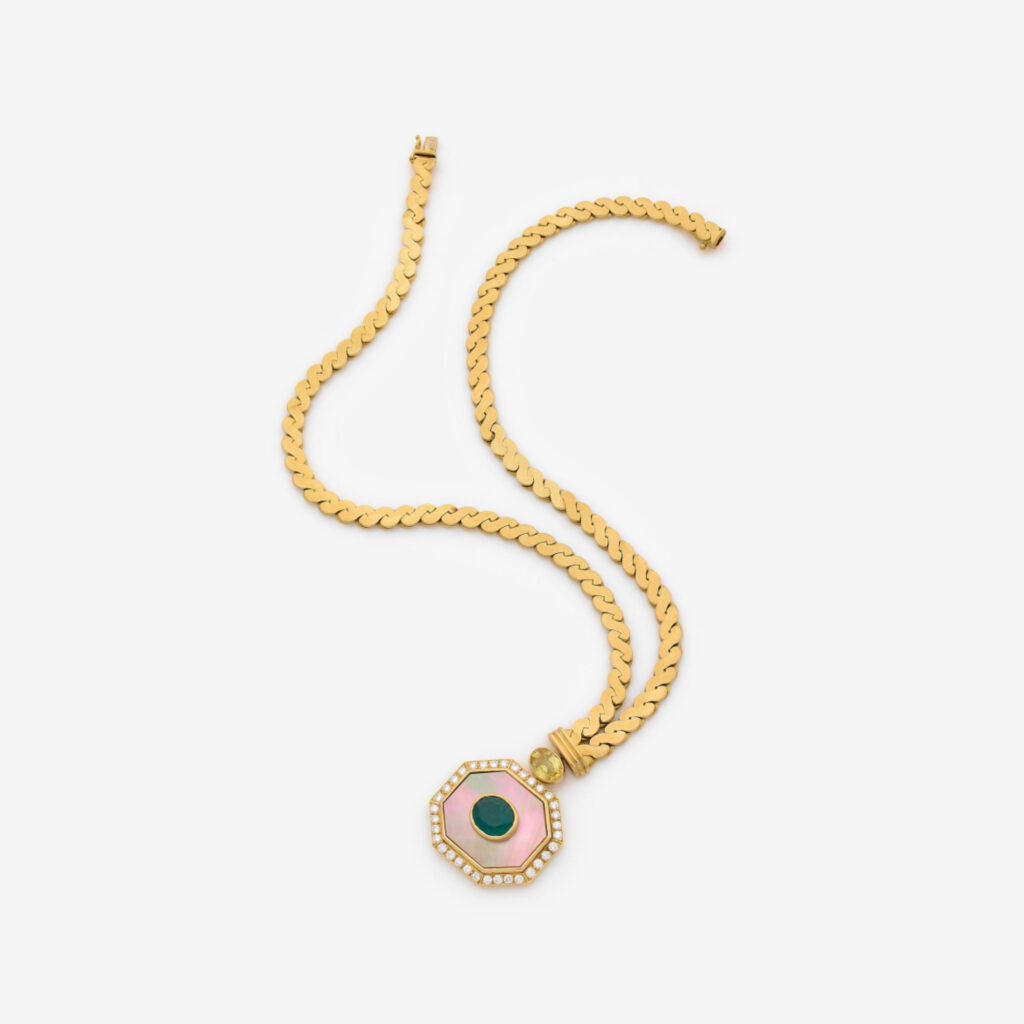 Van Cleef & Arpels Multi-Gem Mother-of-Pearl Gold Necklace