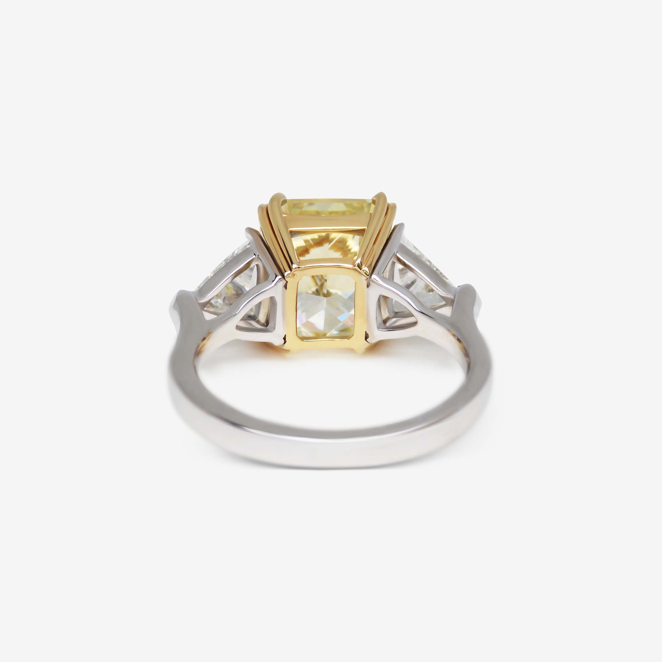 5.02 Carat Fancy Yellow SI1 Radiant Shape Diamond Ring GIA