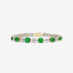 Asscher Cut Emerald Diamond Bracelet