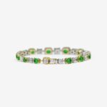 Asscher Cut Emerald Diamond Bracelet