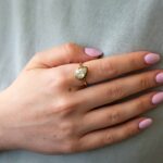 3.05ct Pear Fancy Light Brownish Greenish Yellow Diamond Ring on the Finger