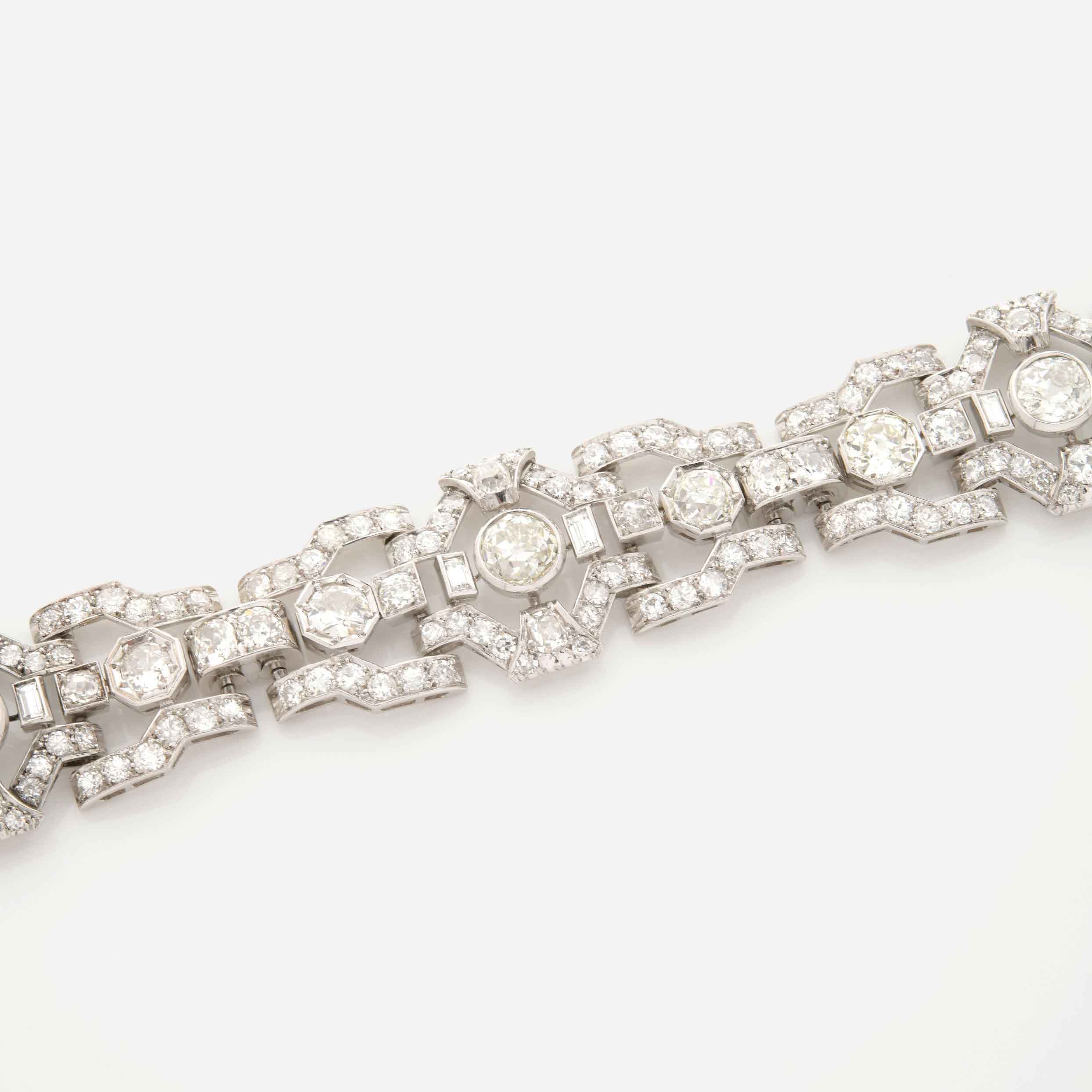 Art Deco Line Bracelet on Gray Background Close Up