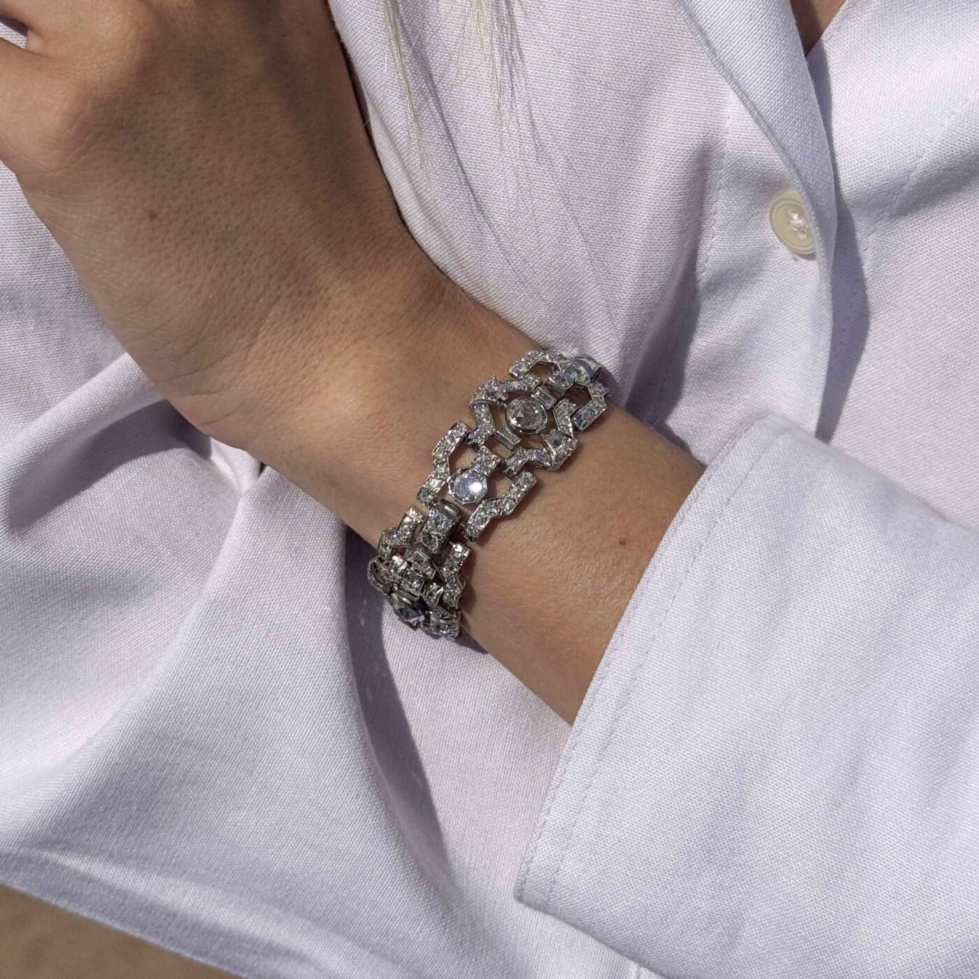 Art Deco Diamond Link Bracelet - picture 6