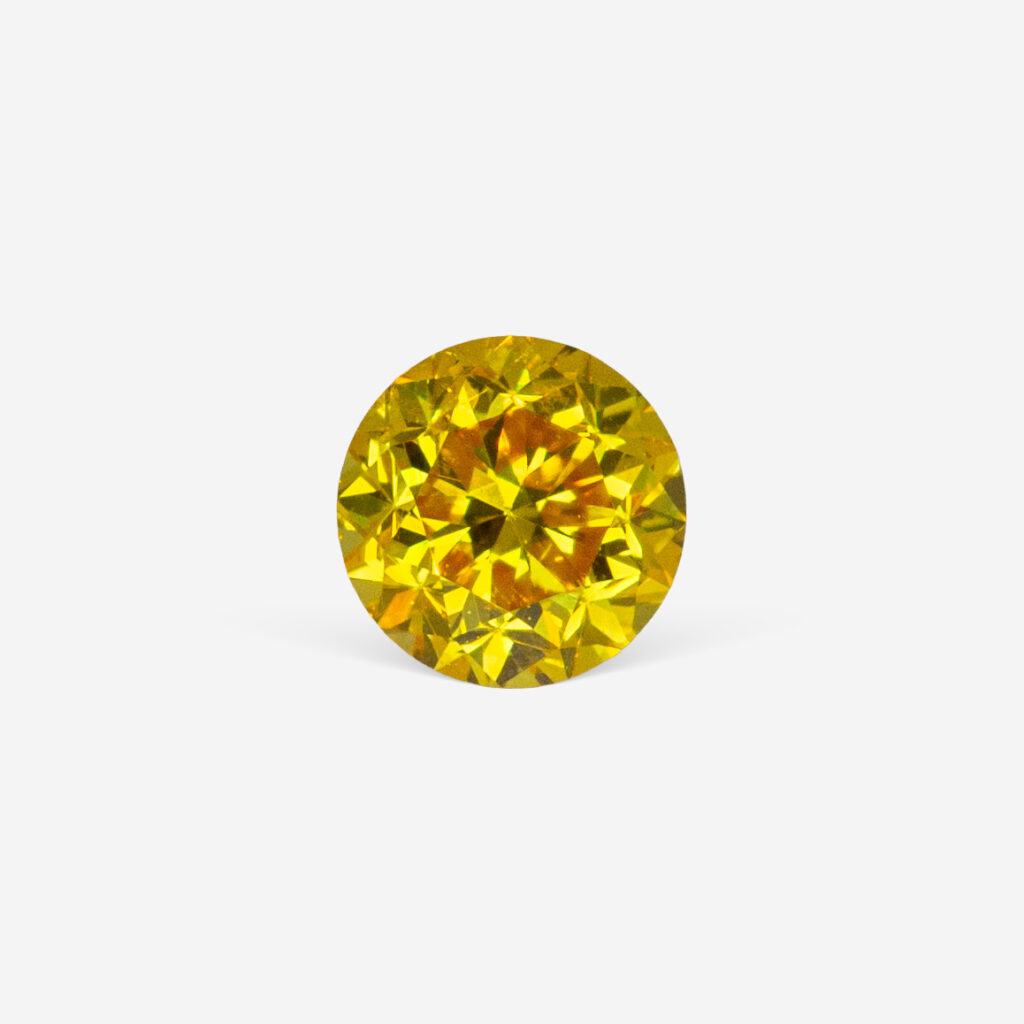 0.33 Ct Fancy Vivid Orangy Yellow Round Brilliant Natural Diamond GIA