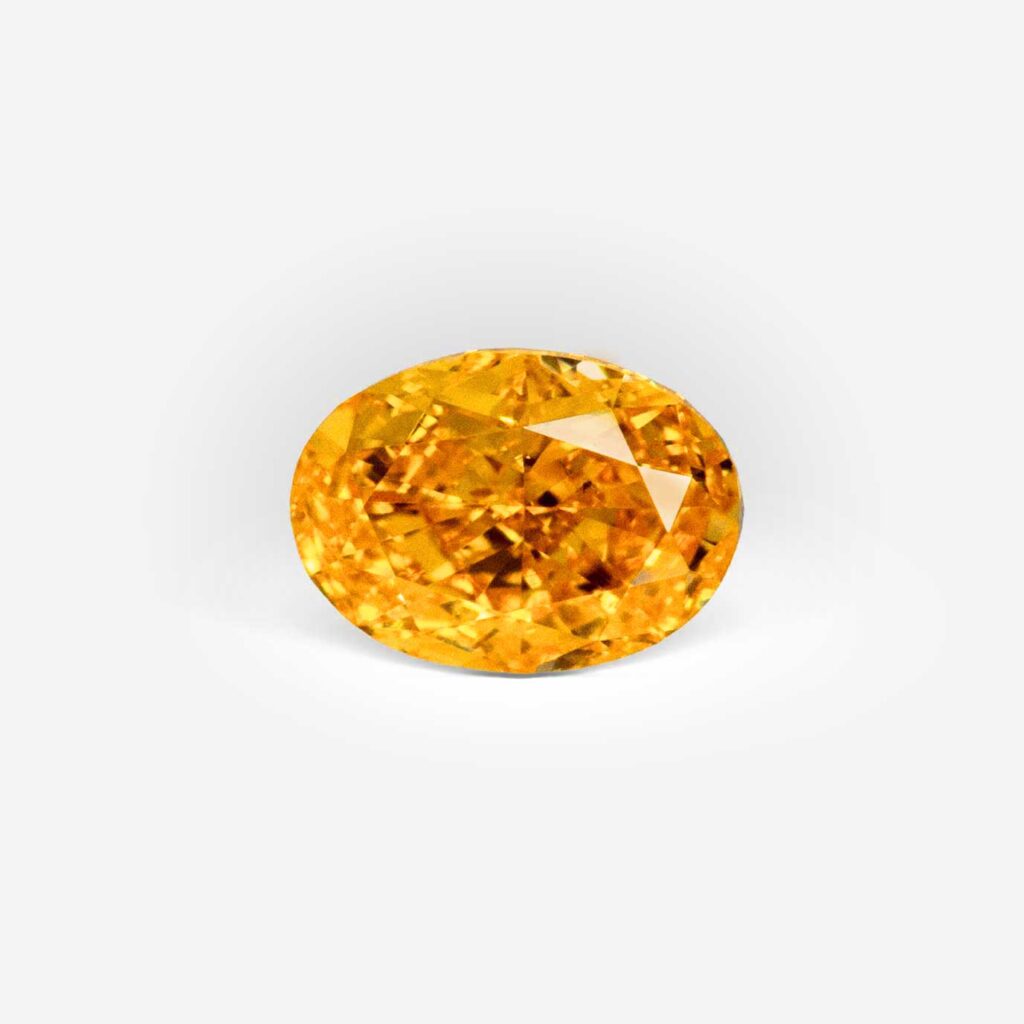 0.36 Ct Fancy Vivid Orange-Yellow Oval Modified Brilliant Natural Diamond GIA