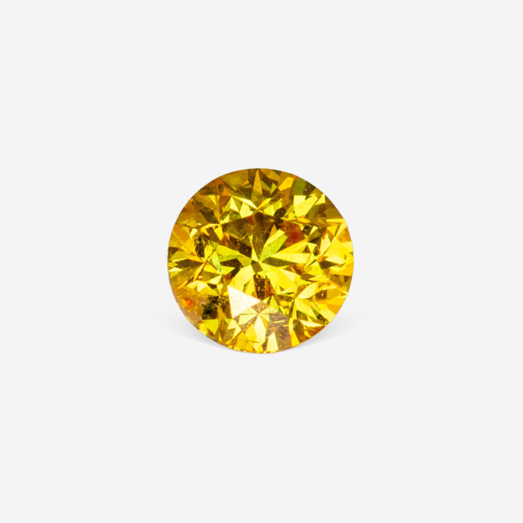 0.49 Ct Fancy Vivid Orangy Yellow Round Brilliant Natural Diamond GIA