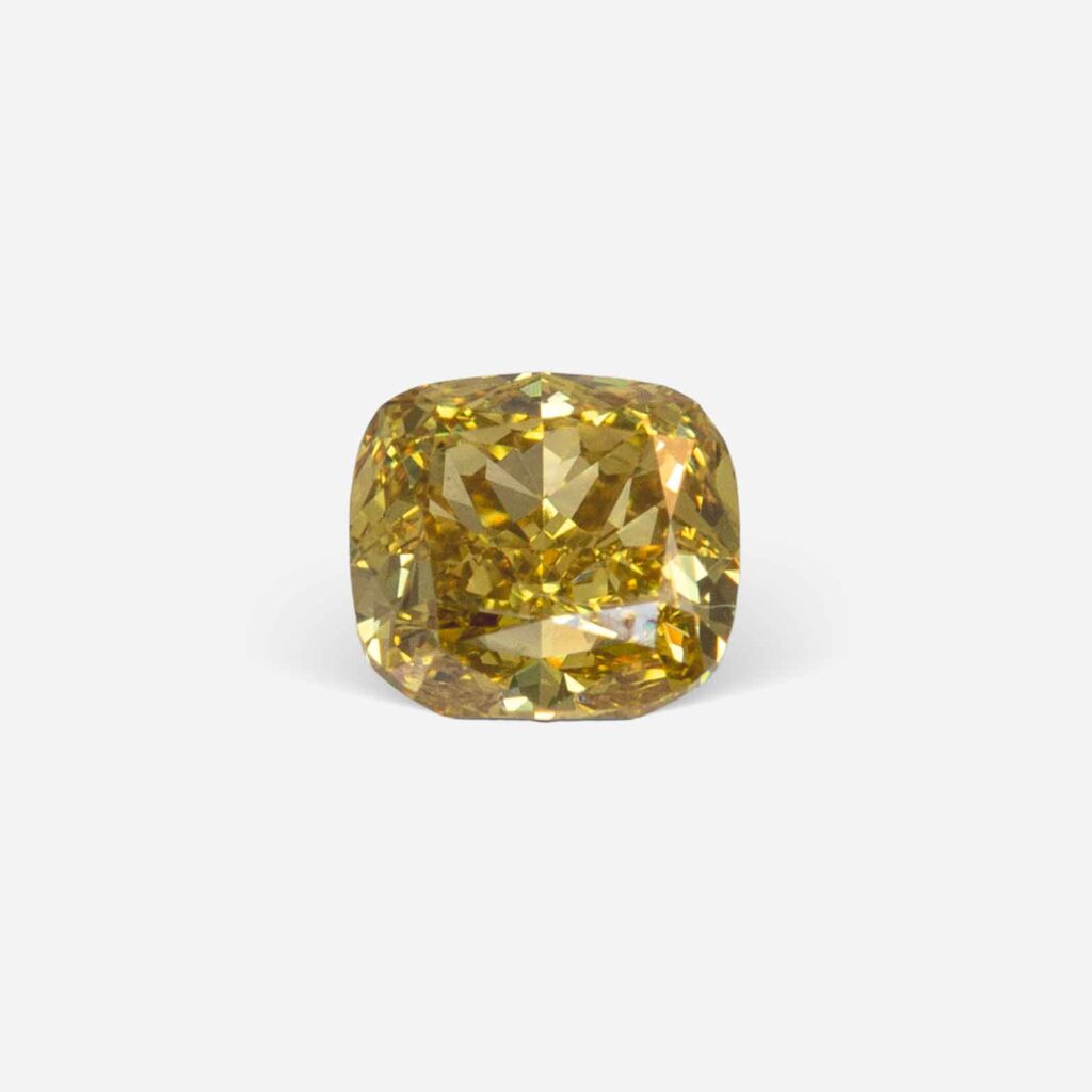 0.50 Ct Fancy Deep Brownish Yellow Cushion Modified Brilliant Natural Diamond