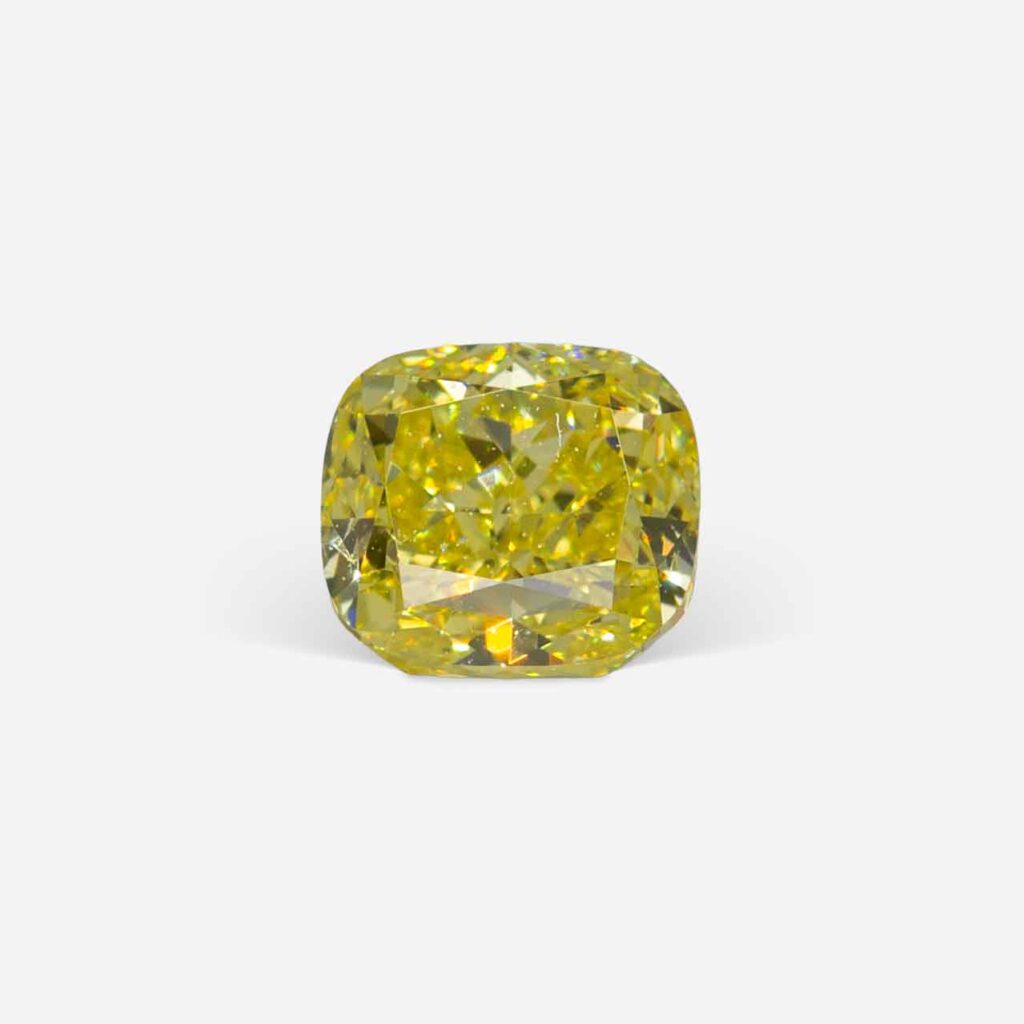 0.50 Ct Fancy Intense Yellow Cushion Modified Brilliant Natural Diamond