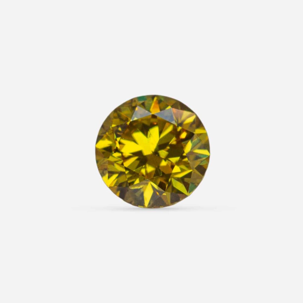 0.59 Ct Fancy Deep Orangy Yellow Round Natural Diamond