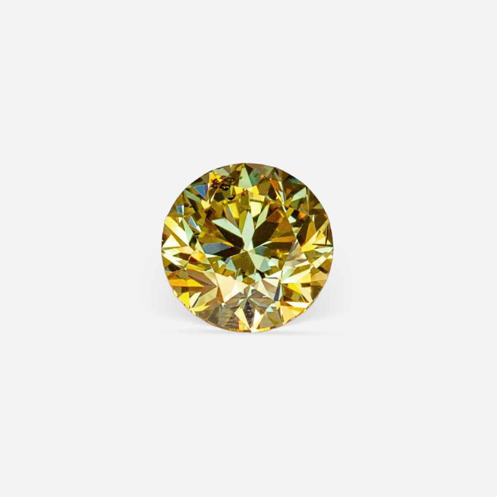 0.36 Ct Fancy Intense Yellow Round Brilliant Natural Diamond