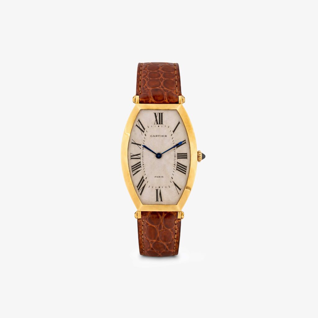 Cartier Tonneau Paris Handwound 18K Yellow Gold Watch, 1990