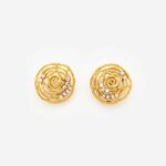 Chaumet 18K Gold Earclips with Brushed Finish and Diamonds, circa 1970 Акщте Мшуц