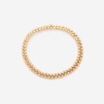 Poiray "Tresse" Three-Tone Gold and Diamond Necklace on Gray Background