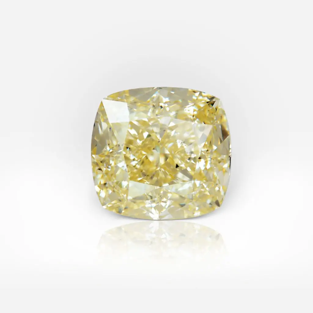 1.11 carat Light Yellow (W-X) VS2 Cushion Shape Diamond GIA