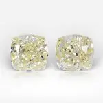 2.03 and 2.01 carat Pair of Yellow (W-X) VS1/VVS2 Cushion Shape Diamonds GIA - thumb picture 1