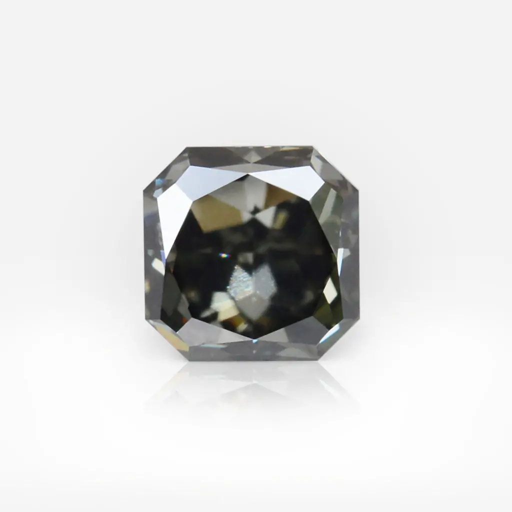 1.02 carat Fancy Dark Green-Grey SI2 Radiant Shape Diamond GIA