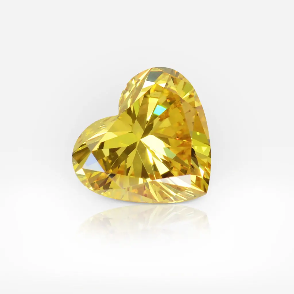 1.68 carat Fancy Vivid Orangy Yellow SI1 Heart Shape Diamond GIA