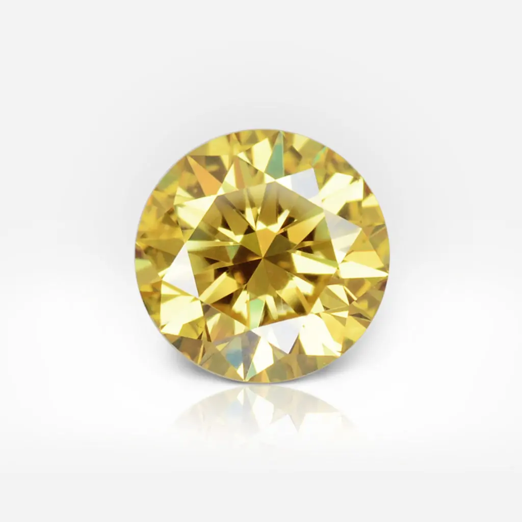 0.58 carat Fancy Vivid Yellow SI1 Round Shape Diamond GIA
