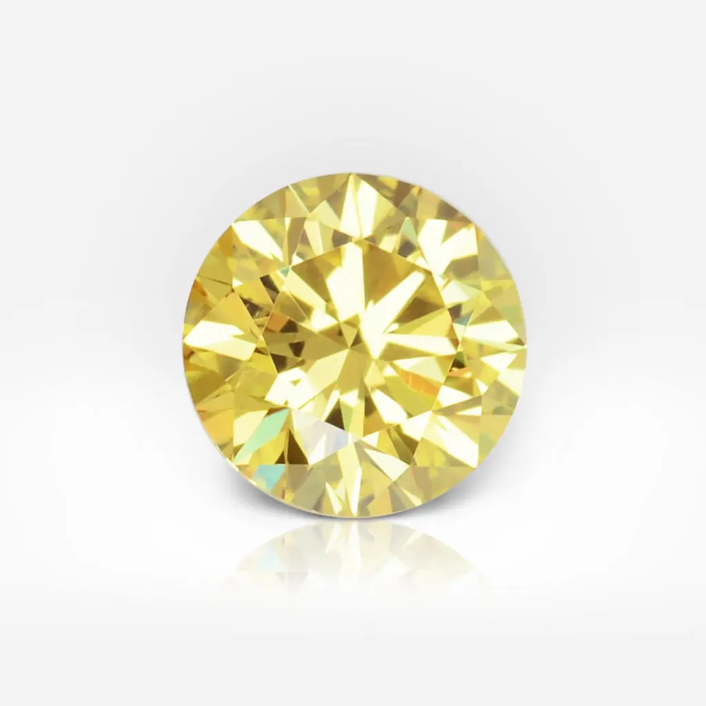 0.70 carat Fancy Vivid Yellow VS2 Round Shape Diamond GIA