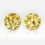 0.80 and 0.80 carat Pair of Fancy Vivid Yellow, Fancy Deep Yellow VS2, SI1 Round Shape Diamonds GIA - thumb picture 1