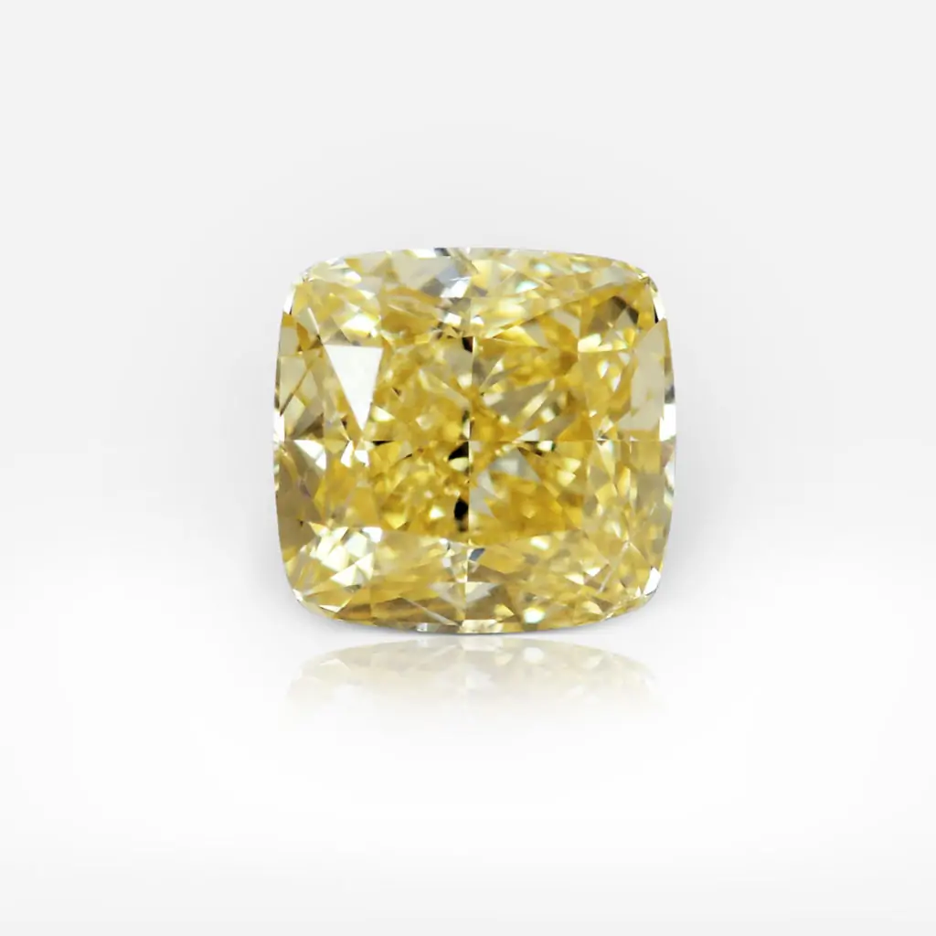 0.62 carat Fancy Intense Yellow SI2 Cushion Shape Diamond GIA