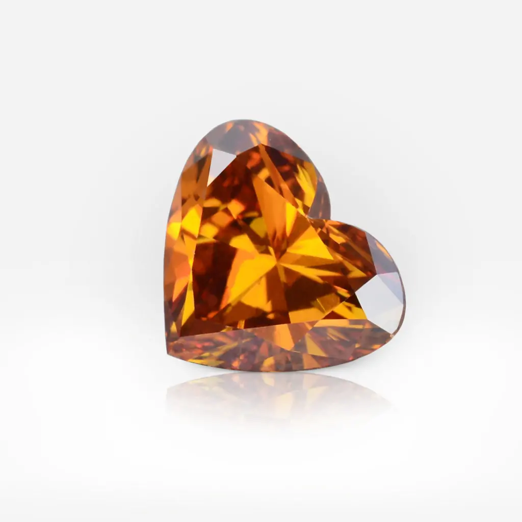 1.03 carat Fancy Deep Yellowish Orange I1 Heart Shape Diamond GIA