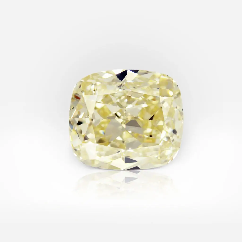 1.03 carat Fancy Light Yellow VVS2 Cushion Shape Diamond GIA