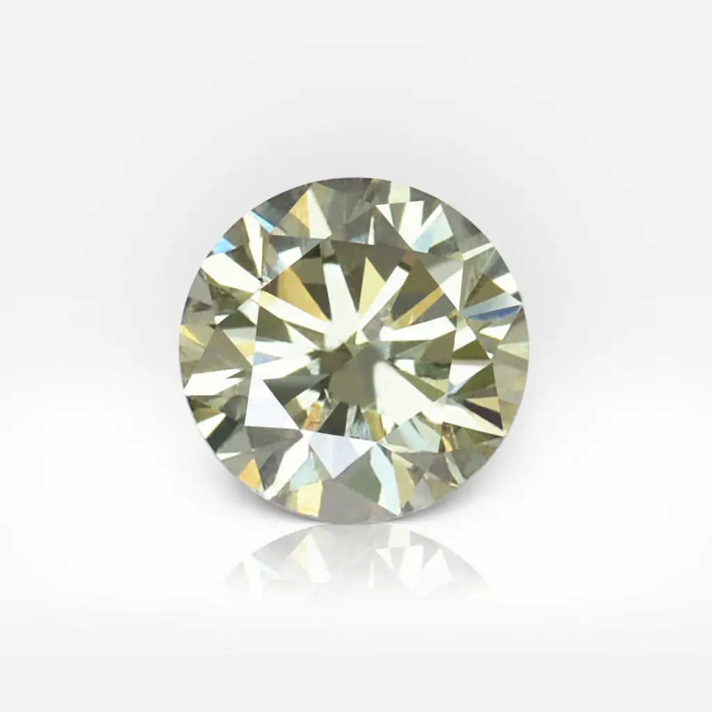 0.19 carat Fancy Grayish Yellowish Green SI2 Round Shape Diamond GIA