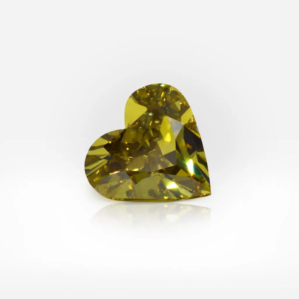 1.00 carat Fancy Deep Brownish Greenish Yellow Heart Shape Diamond GIA - picture 1