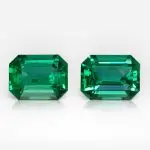 1.69 and 1.77 carat Pair of Green Emerald Shape Zambian Emerald - thumb picture 1