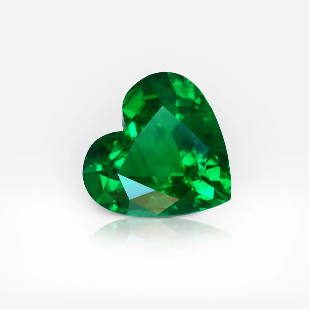 3.10 carat Vivid Green Heart Shape Zambian Emerald ALTG - picture 1