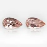 10.54 carat Pair of Pear Shape Peach Pink Brazilian Morganite - thumb picture 1