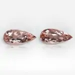 13.72 carat Pair of Pear Shape Pink Peach Brazilian Morganite - thumb picture 1