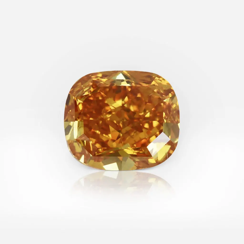 1.00 carat Fancy Vivid Yellowish Orange SI1 Cushion Shape Diamond GIA
