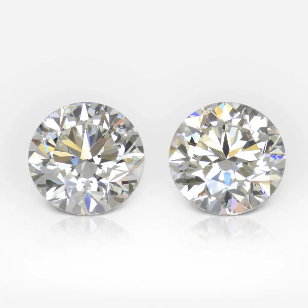2.00 and 2.01 carat Pair of I VS1 / VS2 Round Shape Diamond HRD