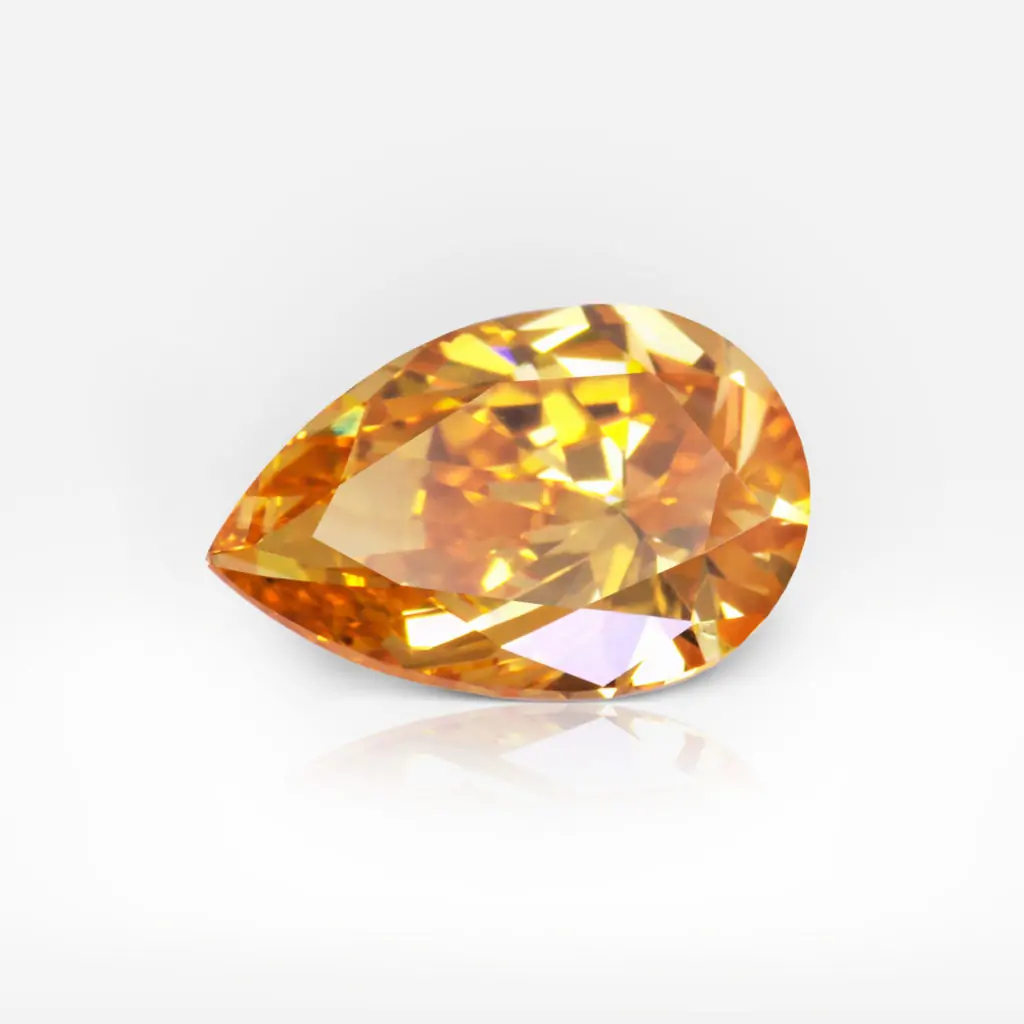 1.16 carat Fancy Vivid Yellow-Orange SI2 Pear Shape GIA