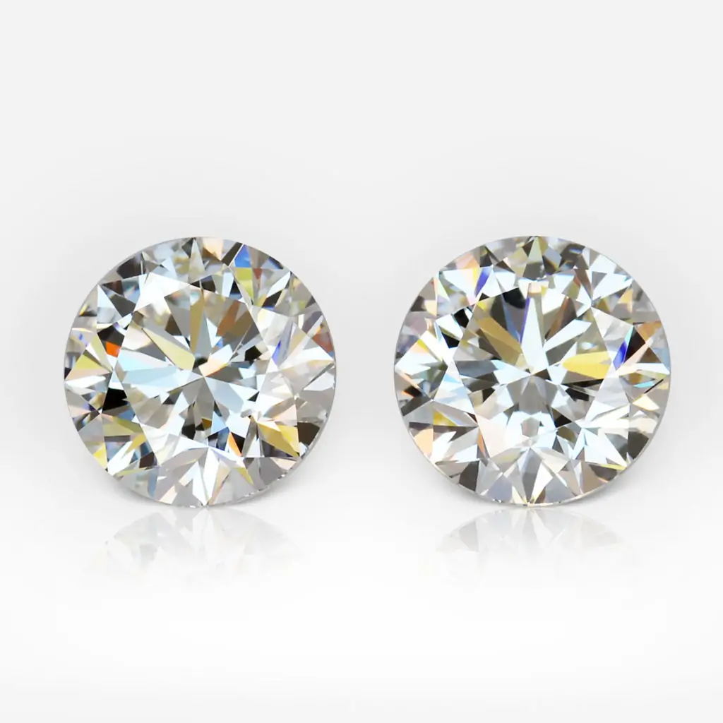 2.00 and 2.02 carat Pair of H VVS1 / VS1 Round Shape Diamond HRD - picture 1