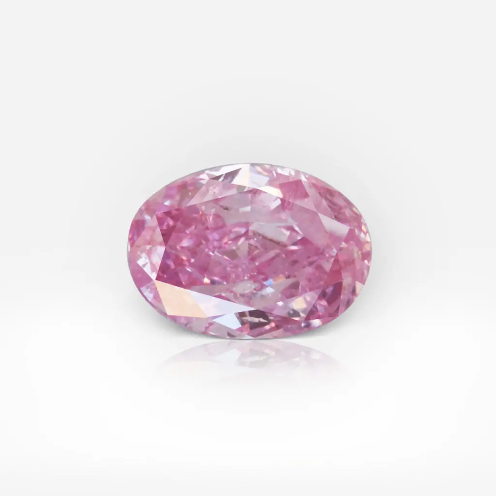 0.41 carat Fancy Vivid Purplish Pink Oval Shape Diamond GIA