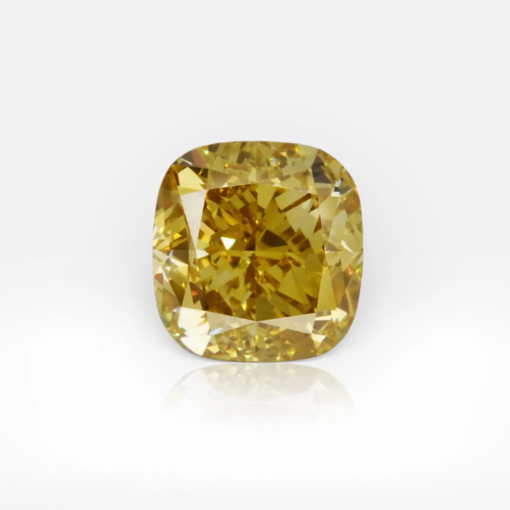 0.95 carat Fancy Deep Yellow VS2 Cushion Shape Diamond GIA