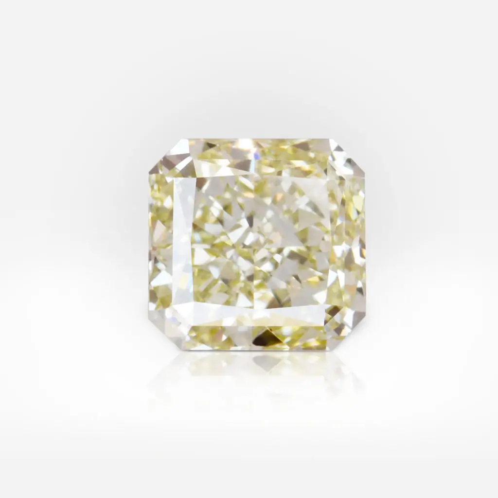 1.04 carat Fancy Light Greenish Yellow SI1 Radiant Shape Dimond GIA